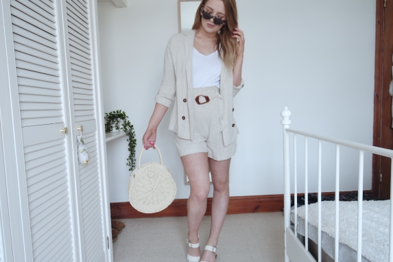 Linen blazer and high waisted shorts set from primark